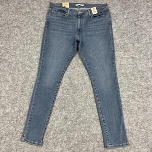 Levis Jeans Womens 16 Short Blue 711 Skinny Mid Rise Denim Stretch Western